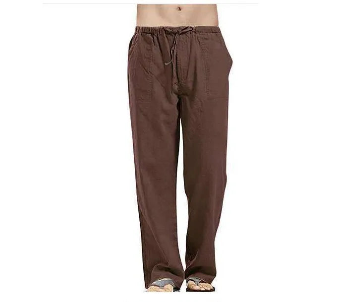 Men's Casual Linen Pants – Breathable Summer Comfort — back close-up