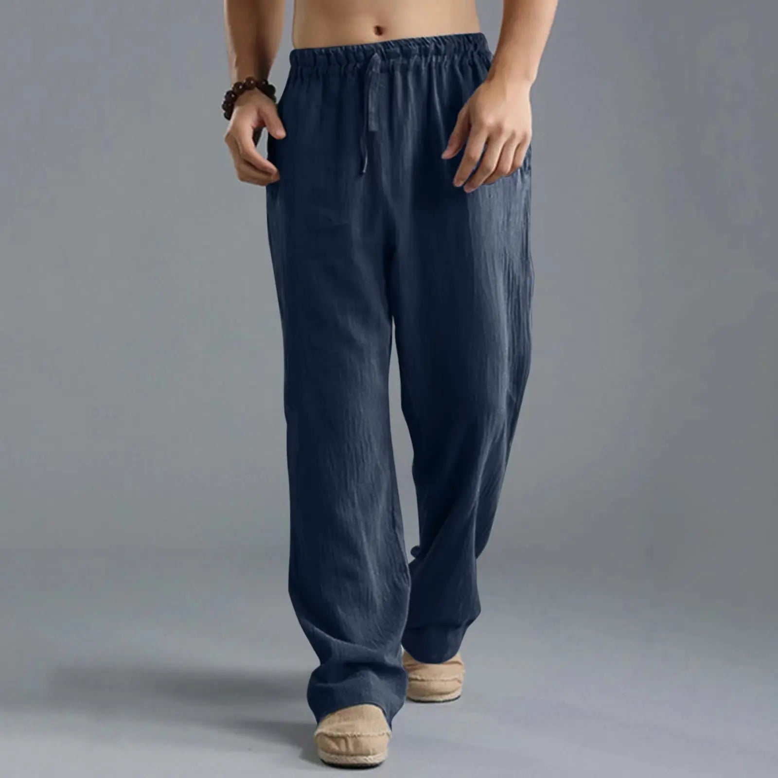 Men's Casual Linen Pants – Breathable Summer Comfort — close-up