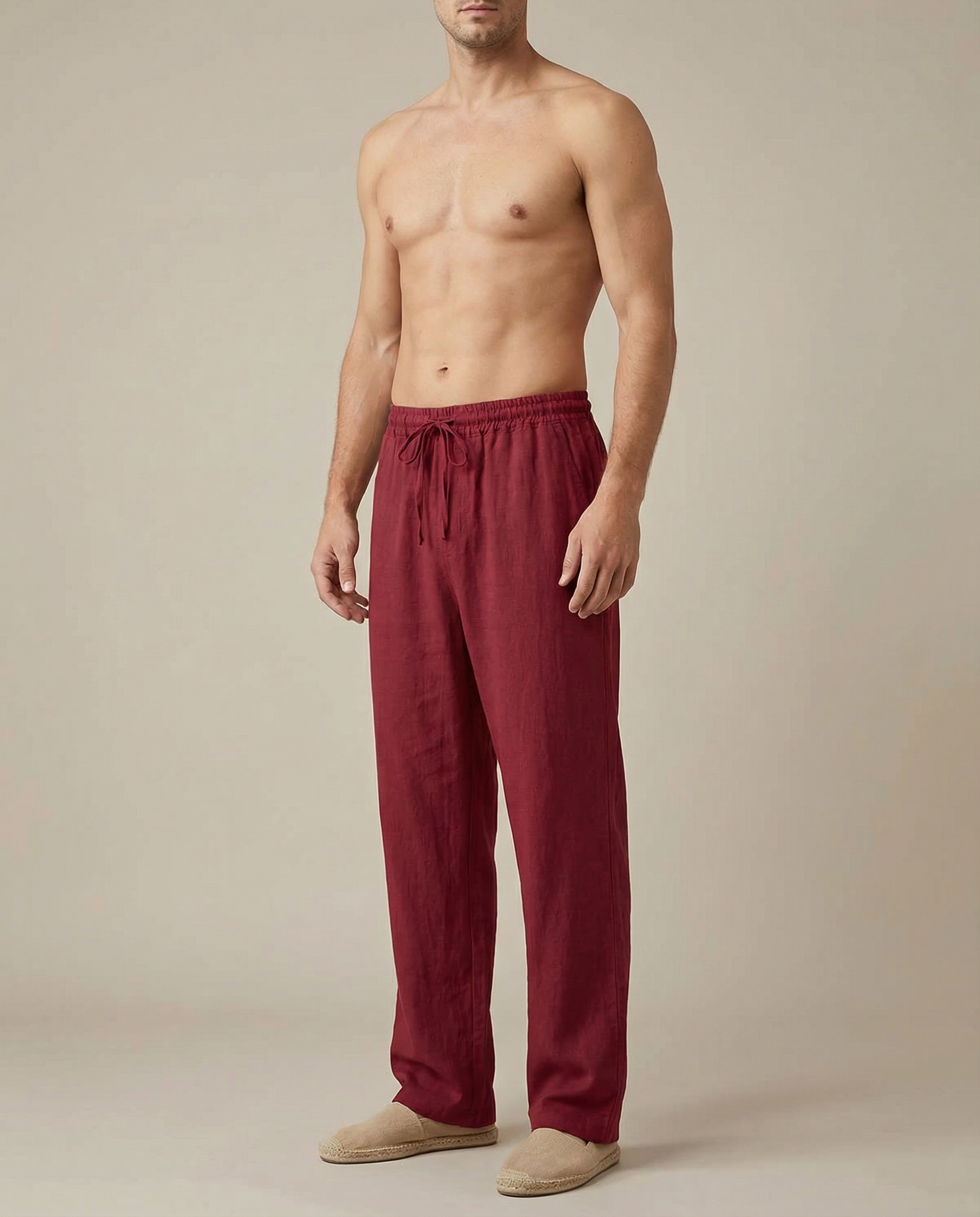 Men's Casual Linen Pants – Breathable Summer Comfort — detail view