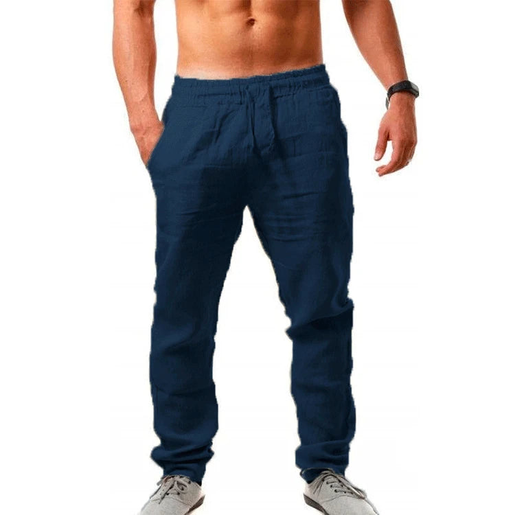 Men's Casual Linen Pants – Breathable Summer Comfort — side detail