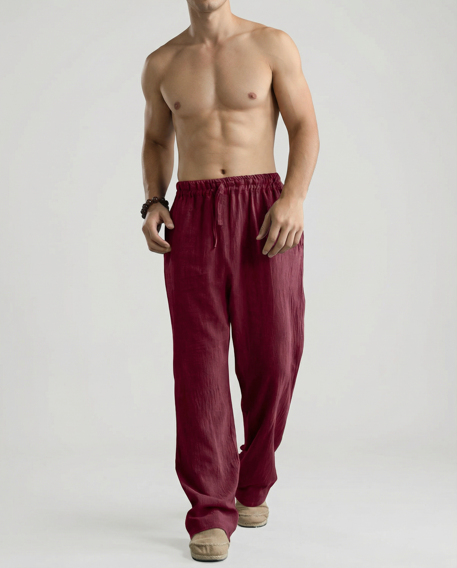 Men's Casual Linen Pants – Breathable Summer Comfort — side view