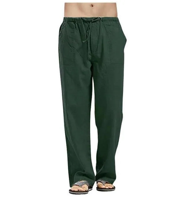 Men's Casual Linen Pants – Breathable Summer Comfort — styling detail