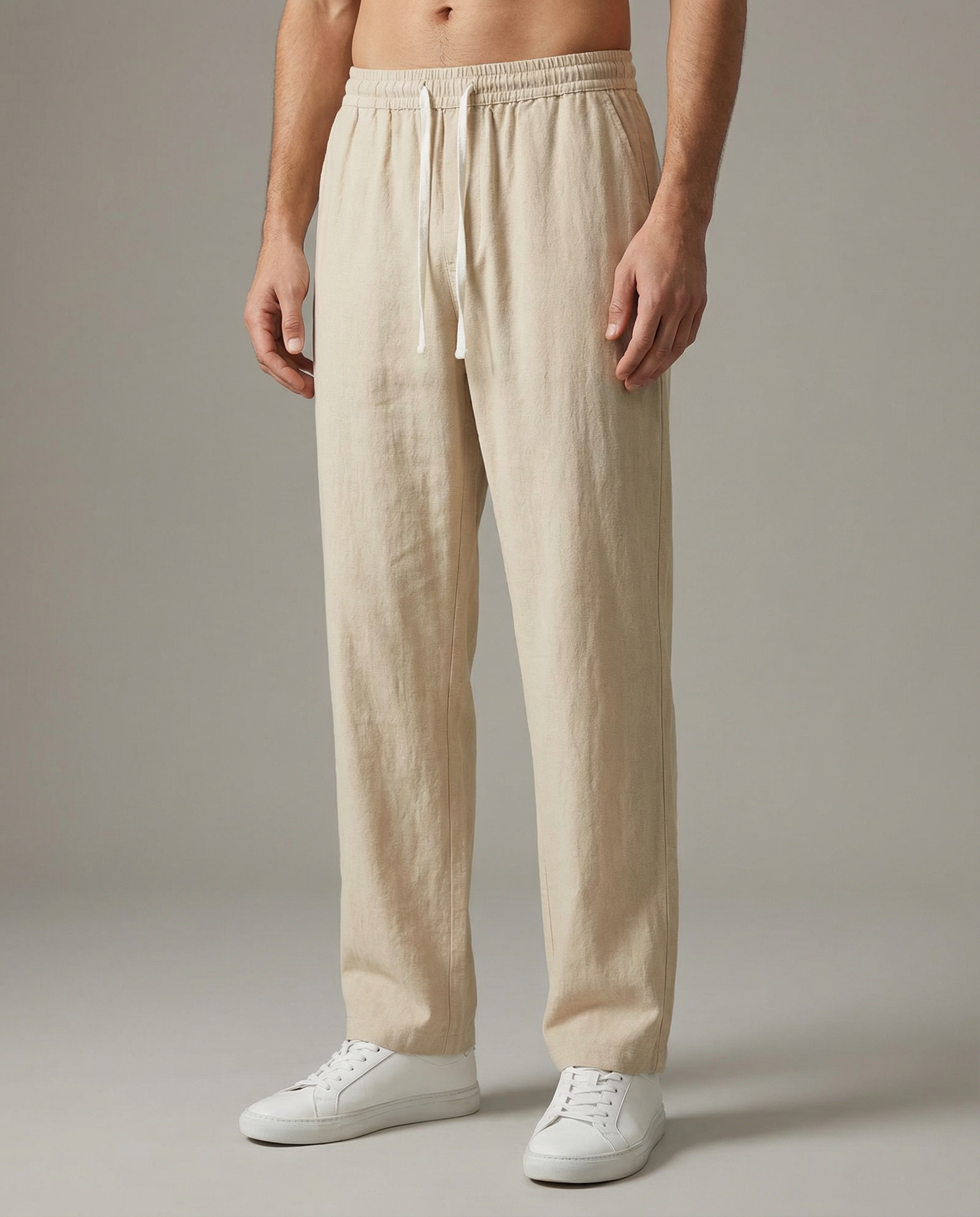 Men's Casual Linen Pants – Lightweight Summer Comfort — back view