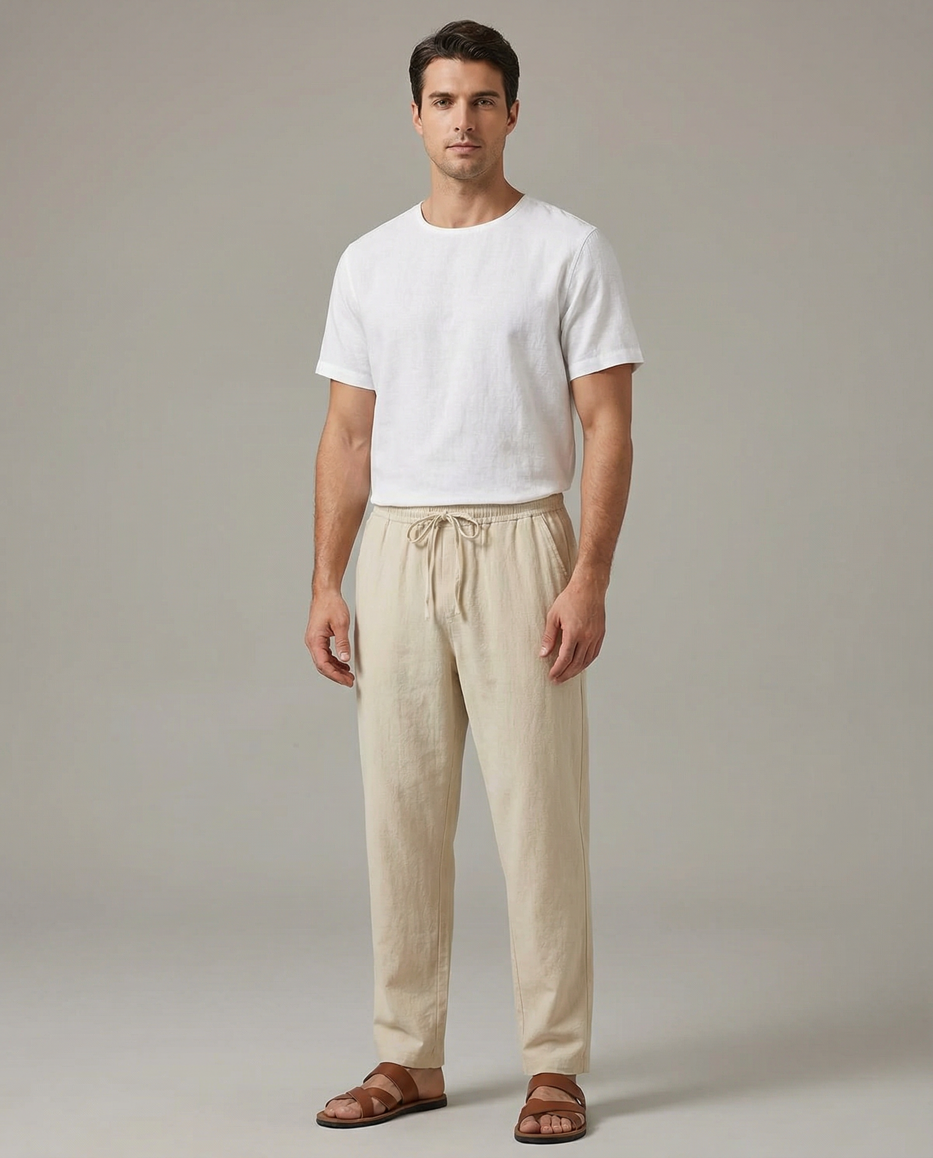 Men's Casual Linen Pants – Lightweight Summer Comfort — side view