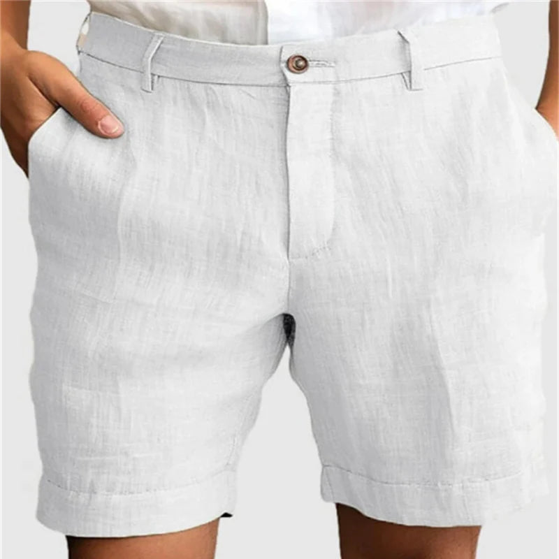 Men's Casual Linen Shorts – Breathable Loose Fit for Summer Outings — side view