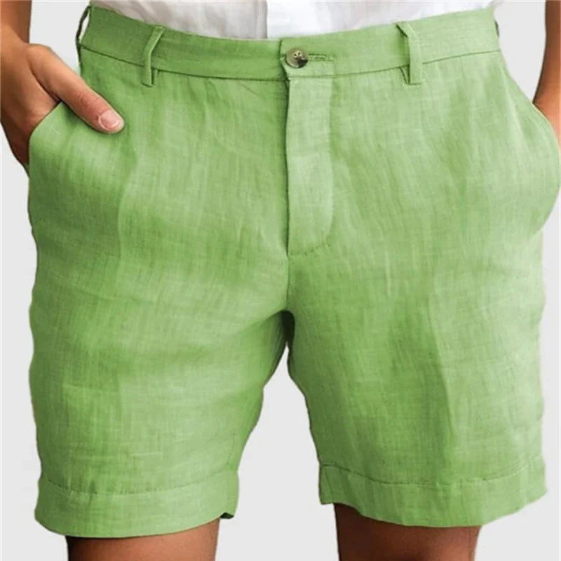 Men's Casual Linen Shorts – Breathable Loose Fit for Summer Outings — styling detail