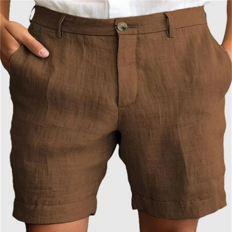 Men's Casual Linen Shorts – Breathable Loose Fit for Summer Outings