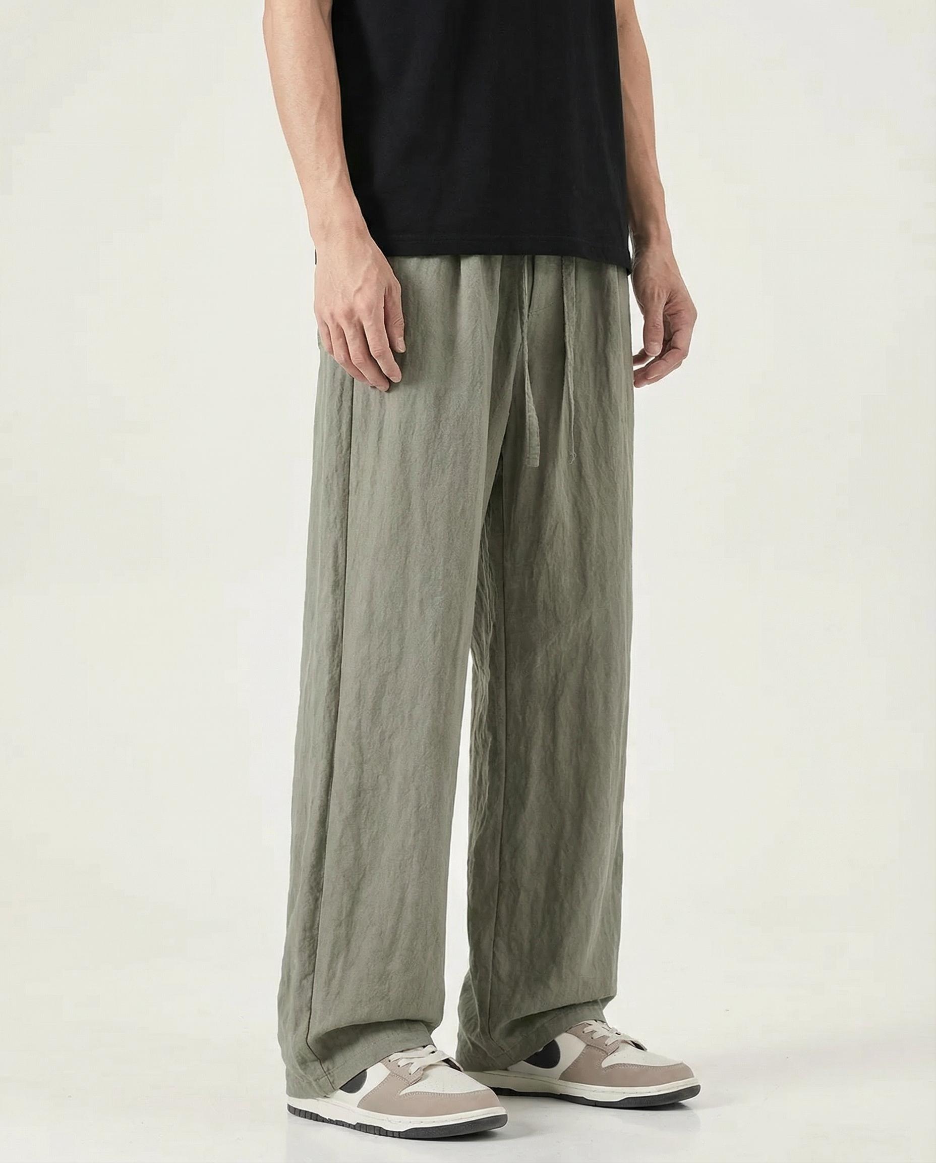 Men's Casual Pants – Breathable Wide Leg Joggers — back view