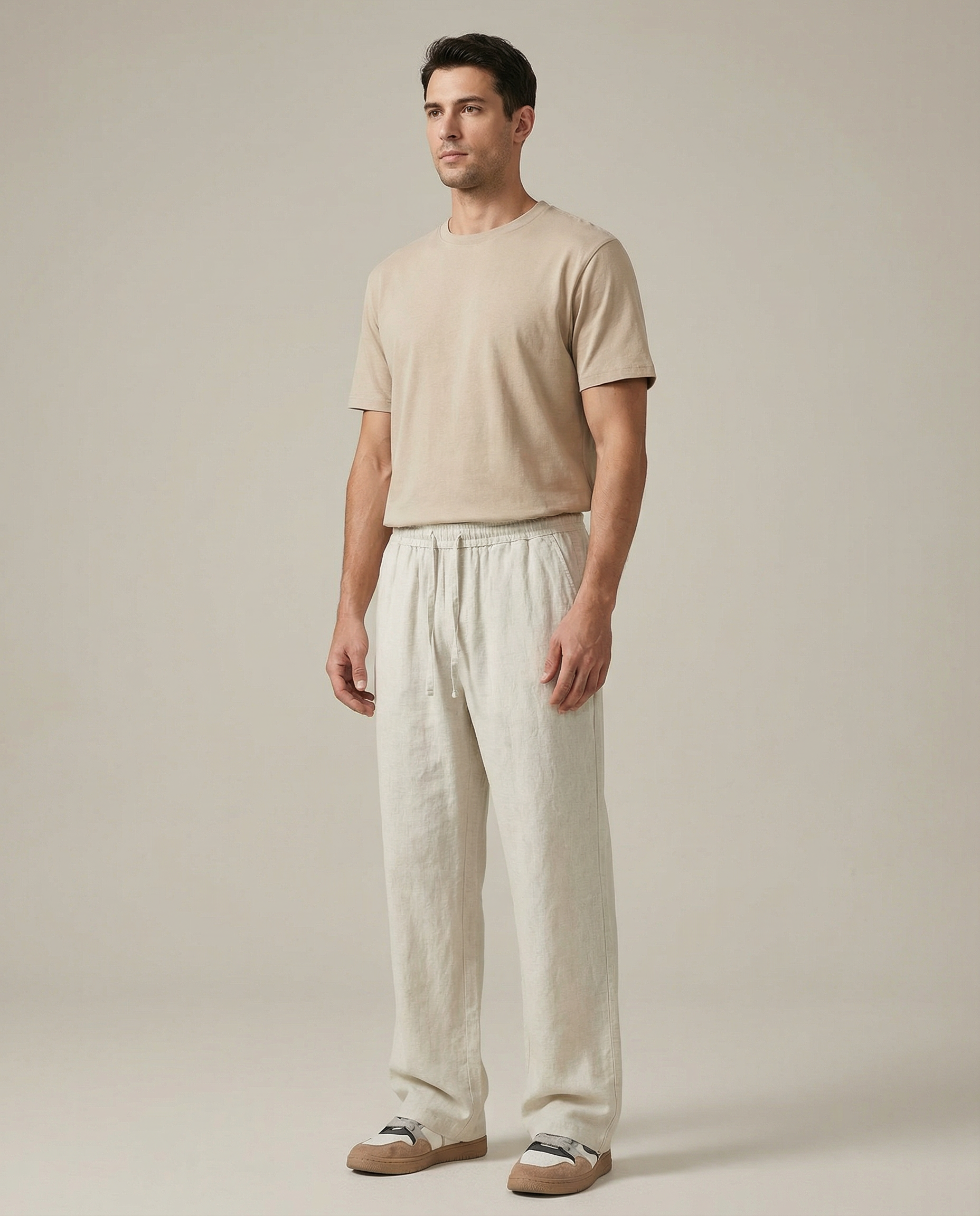 Men's Casual Pants – Breathable Wide Leg Joggers — model wearing