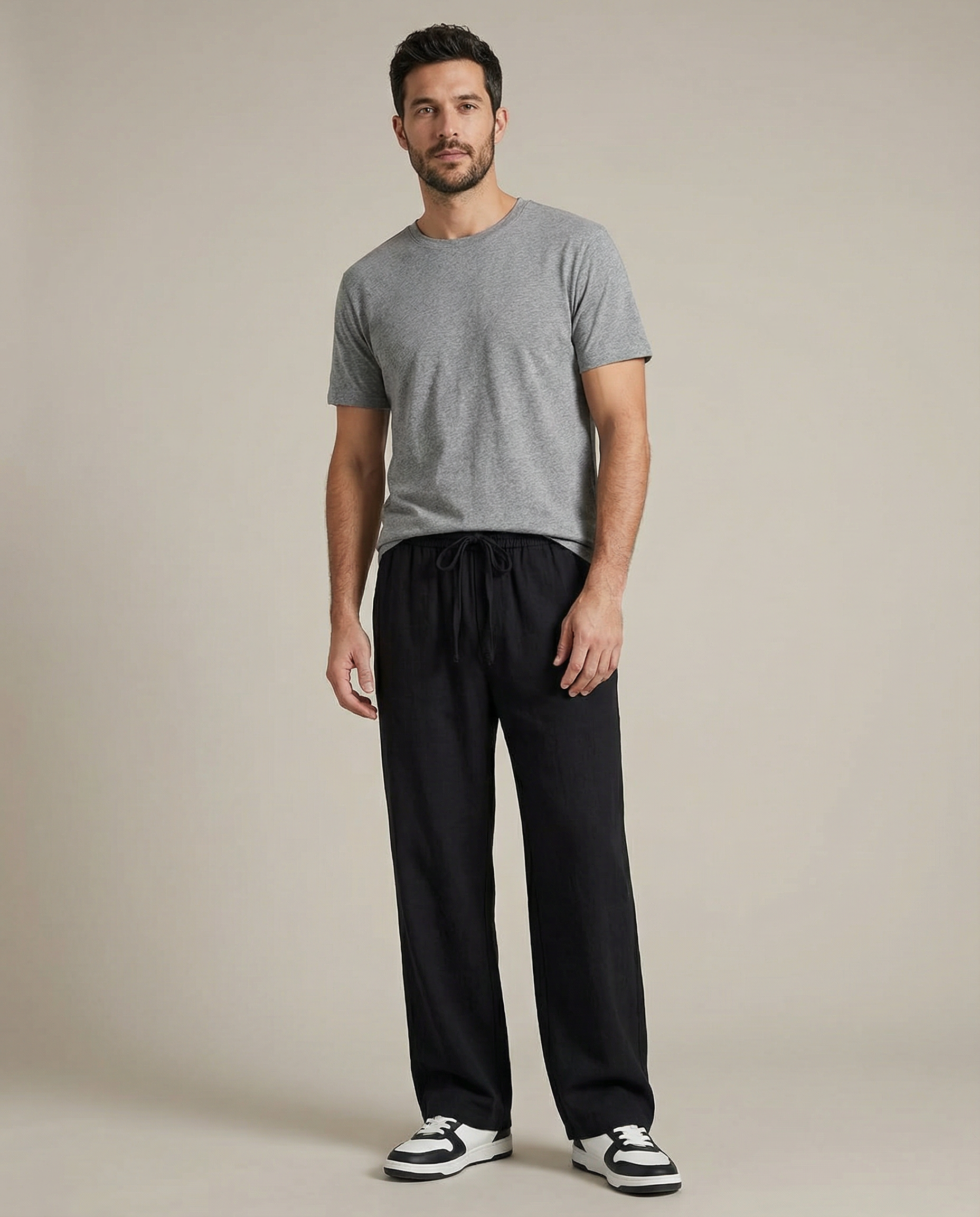 Men's Casual Pants – Breathable Wide Leg Joggers — styling detail