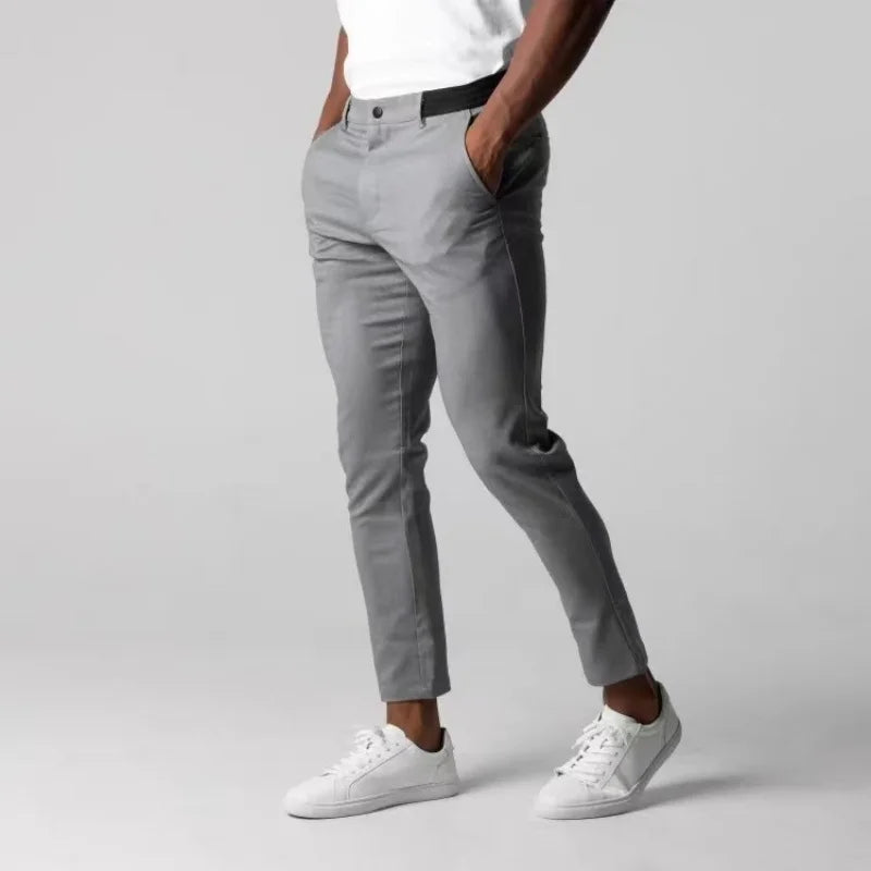 Men's Casual Pants – Slim Fit Solid Color Design for Versatile Everyday Style — alternative angle