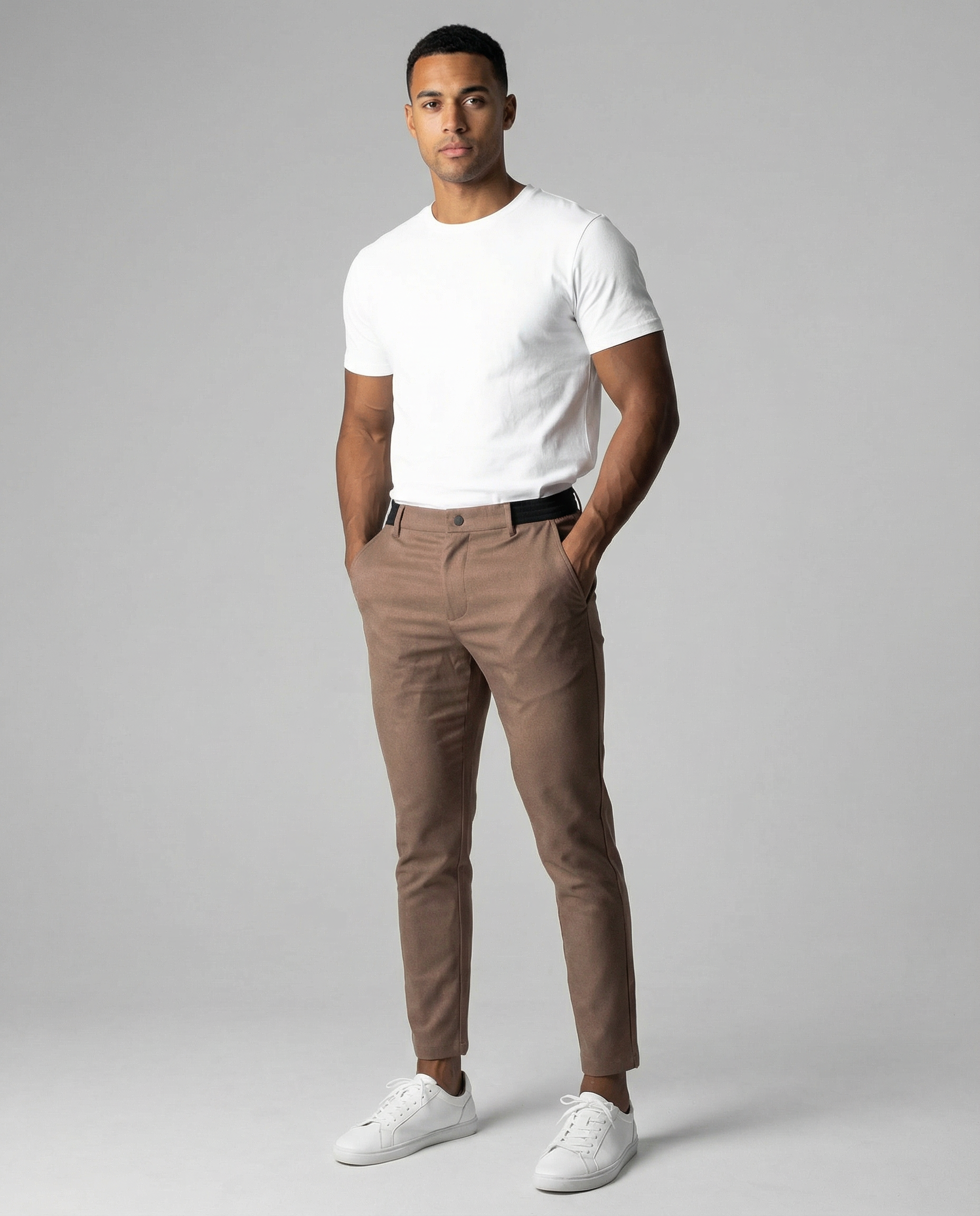 Men's Casual Pants – Slim Fit Solid Color Design for Versatile Everyday Style — detail view