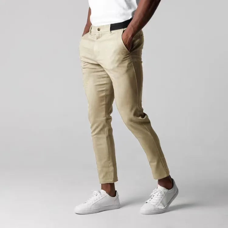 Men's Casual Pants – Slim Fit Solid Color Design for Versatile Everyday Style — styling detail