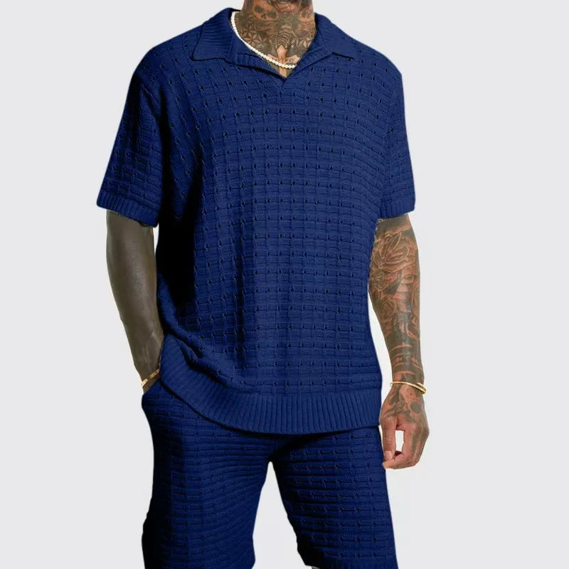 Men's Casual Polo Shirt – Breathable Fit for Warm Spring & Summer Days — model wearing