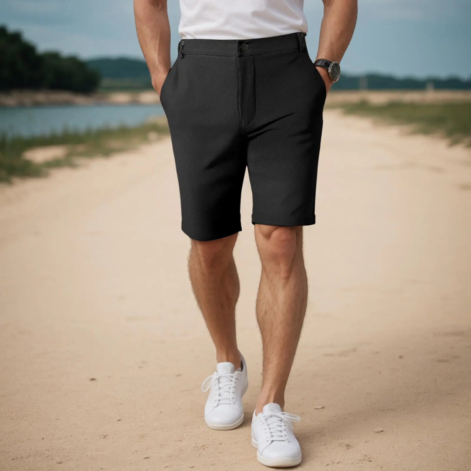 Men's Casual Shorts – Breathable Quick-Dry Design for Outdoor Comfort — back view