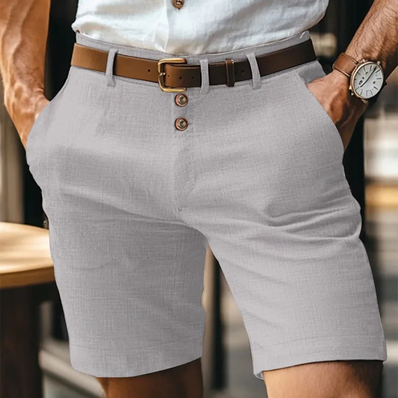 Men's Casual Shorts – Stylish Triple Button Design for Comfortable Beach Wear — alternative angle