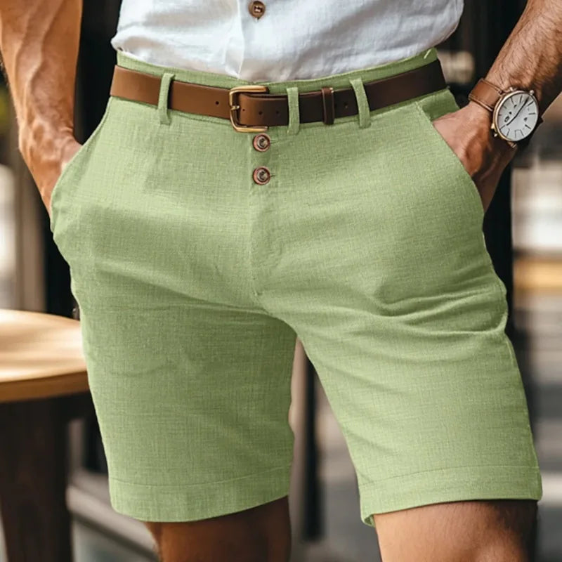 Men's Casual Shorts – Stylish Triple Button Design for Comfortable Beach Wear — side detail