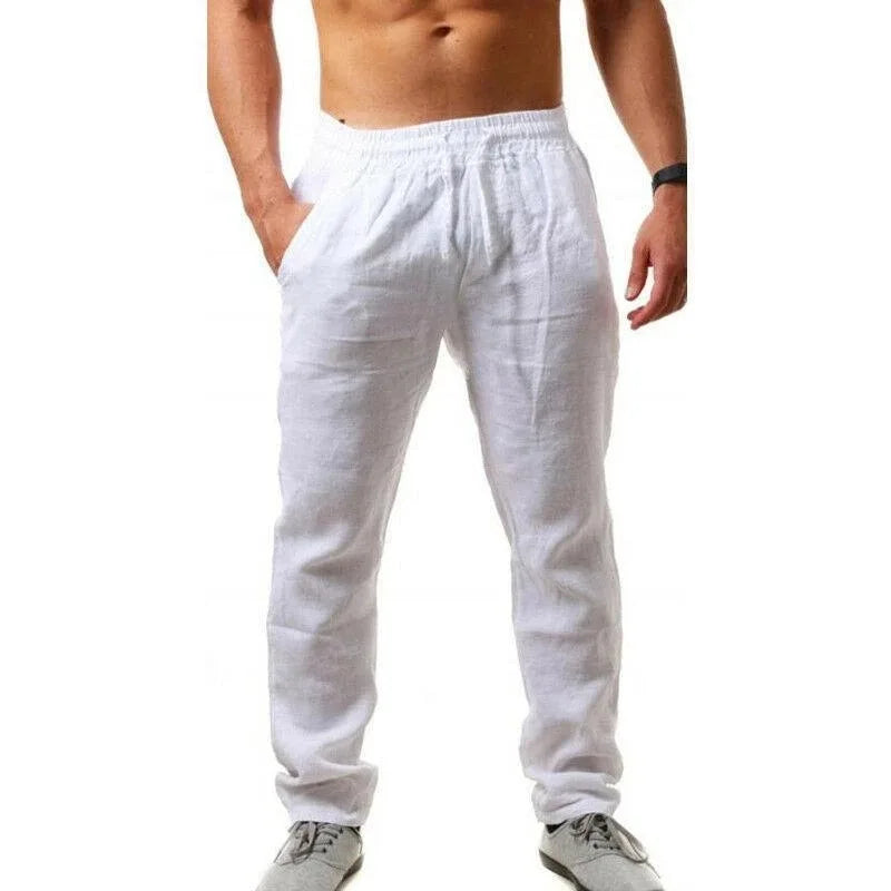 Men's Casual Trousers – Lightweight Cotton Linen for Effortless Style — close-up