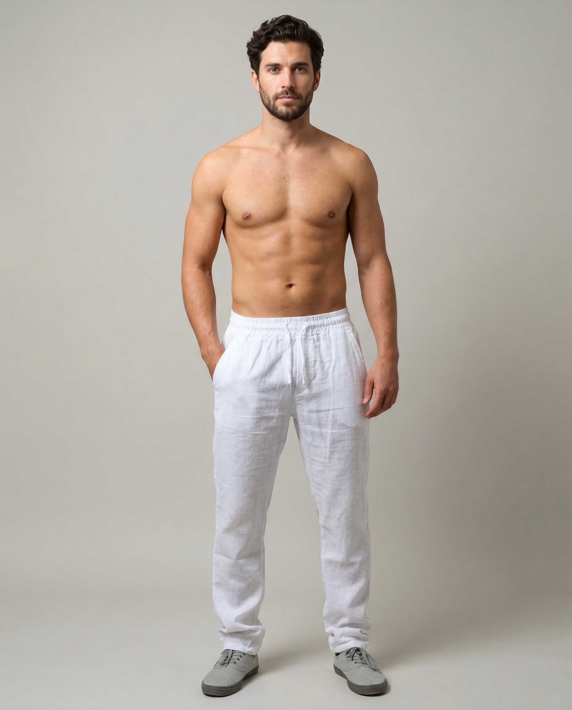 Men's Casual Trousers – Lightweight Cotton Linen for Effortless Style — detail view
