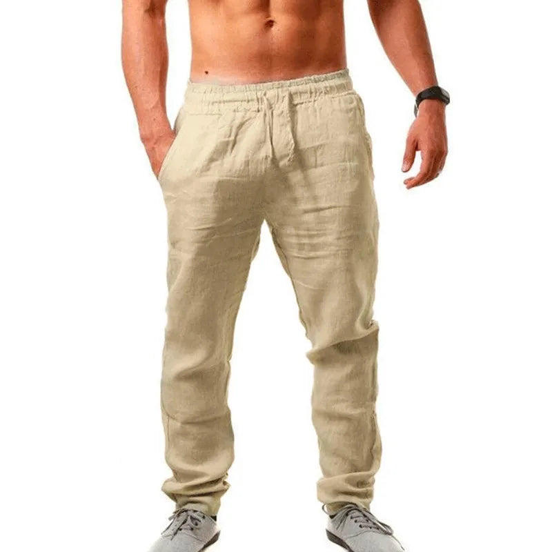 Men's Casual Trousers – Lightweight Cotton Linen for Effortless Style — styling detail