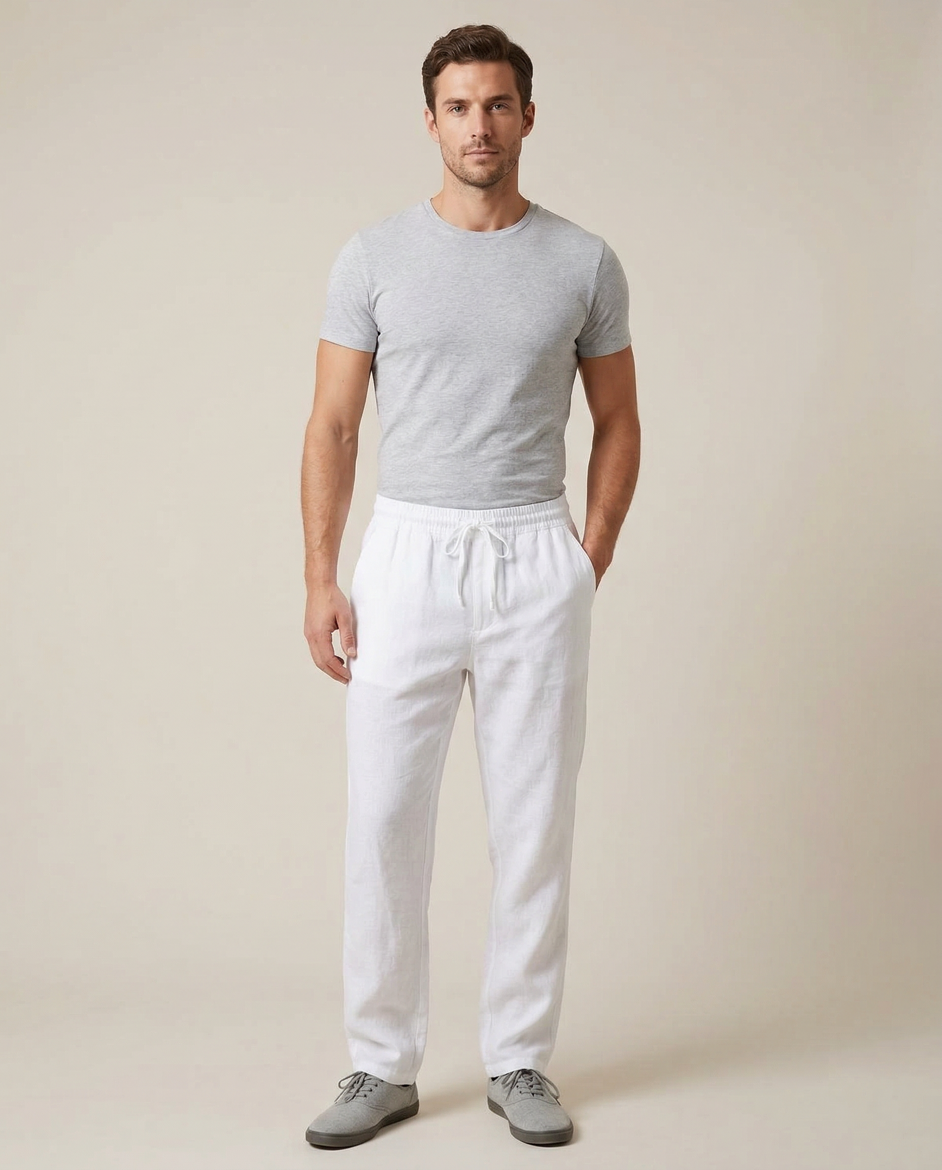 Men's Casual Trousers – Lightweight Cotton Linen for Effortless Style