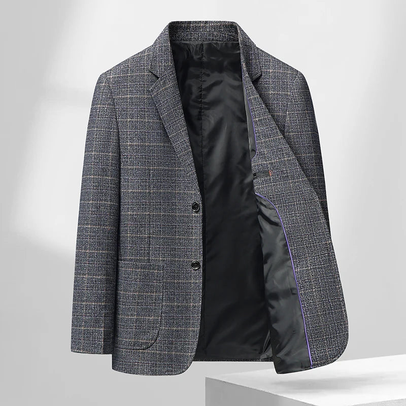 Men's Checkered Blazer – Stylish Slim Fit for Versatile Formal and Casual Wear — alternative angle
