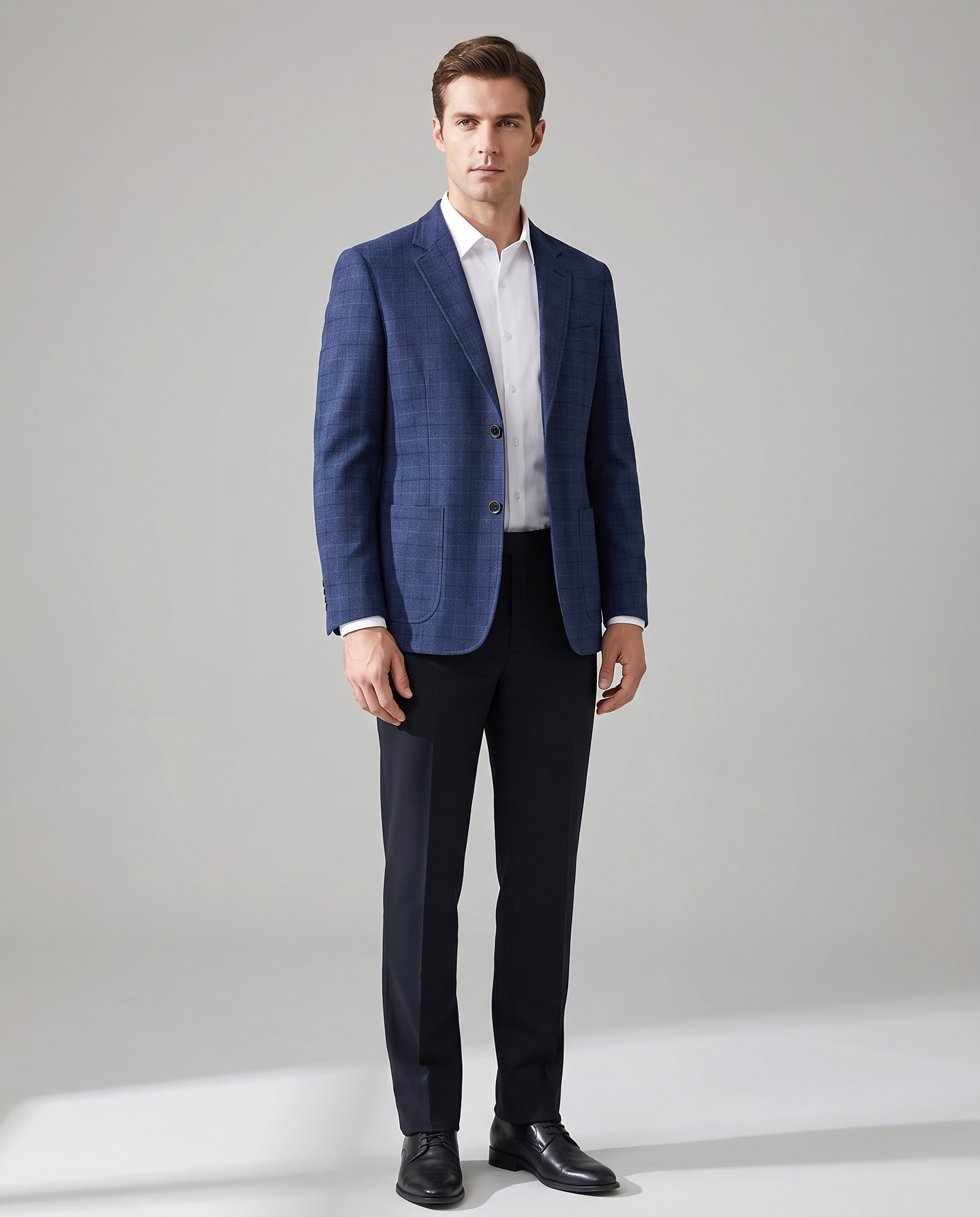 Men's Checkered Blazer – Stylish Slim Fit for Versatile Formal and Casual Wear — back view