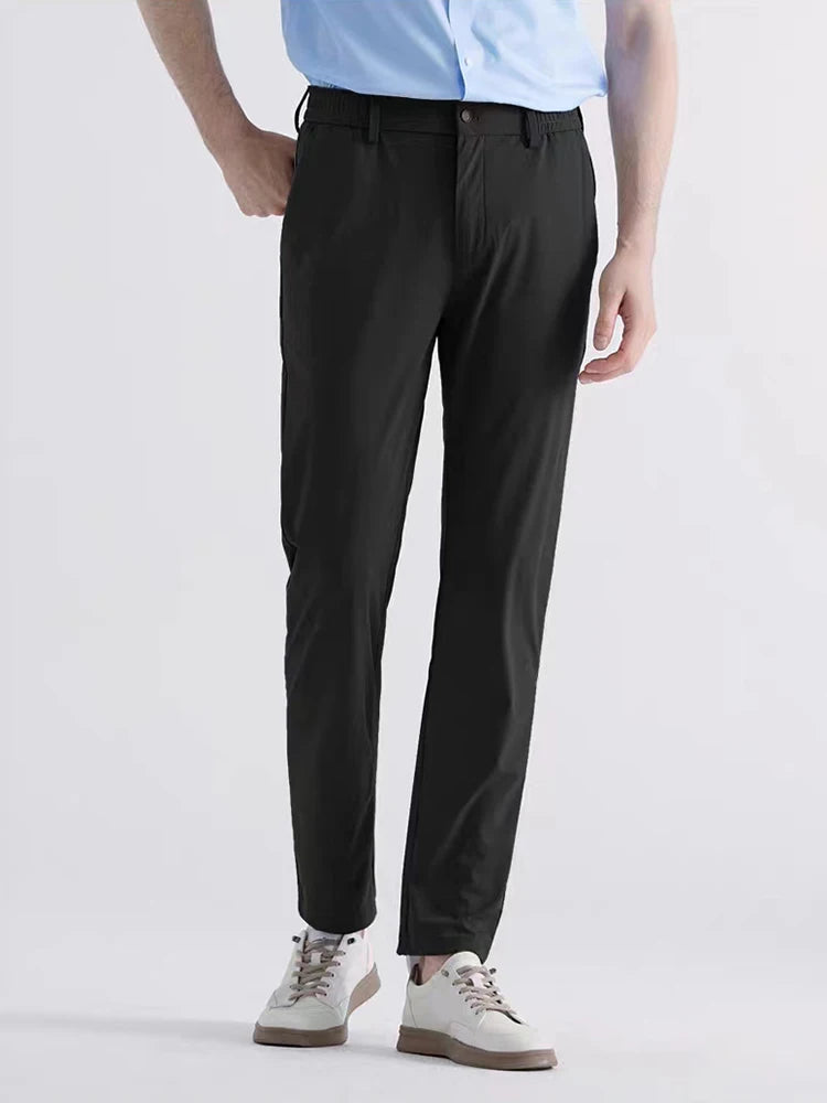 Men's Chino Pants – Lightweight Stretch Khaki for Summer Comfort — model wearing
