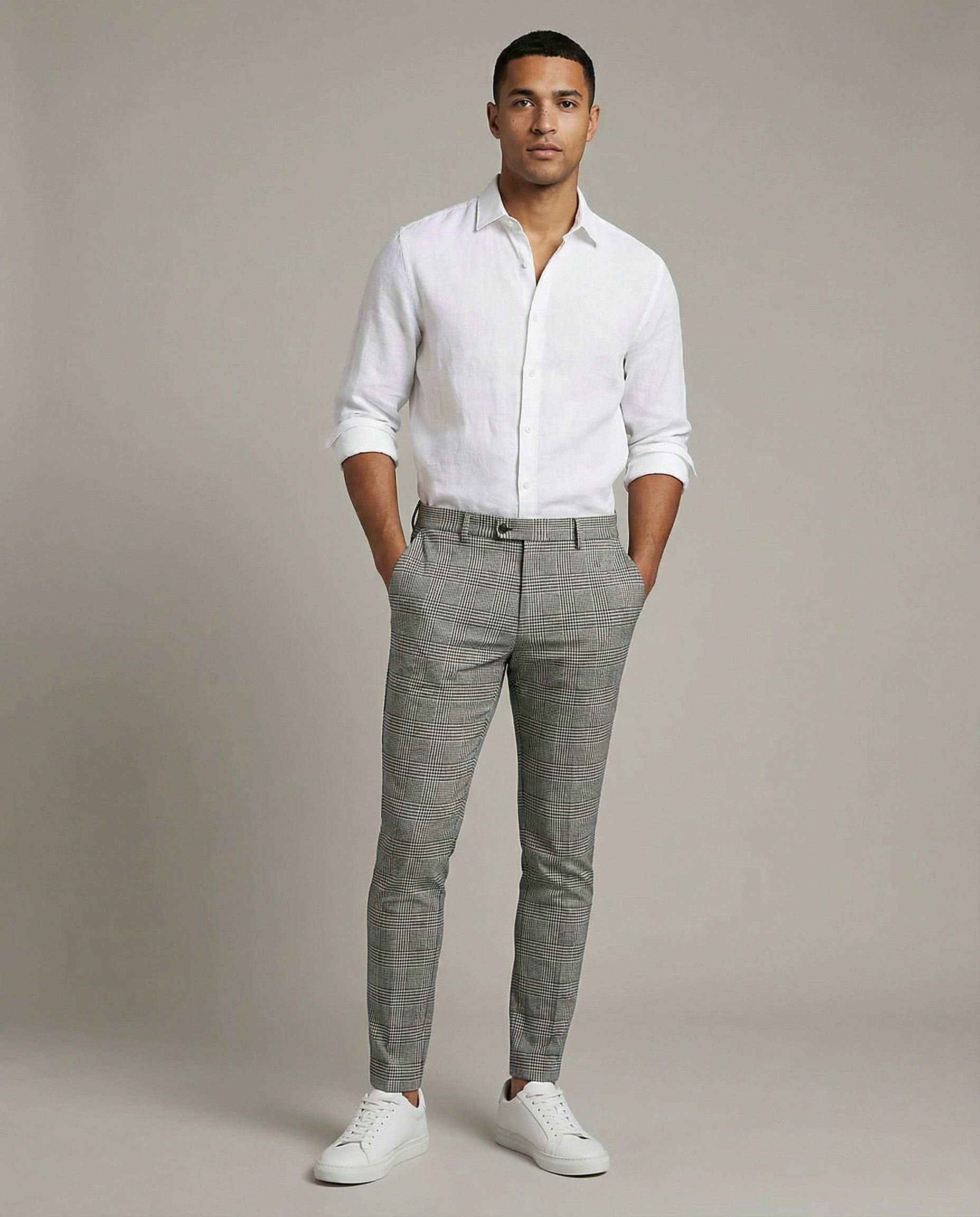 Men's Chino Pants – Slim Fit Ankle Length Casual Trousers — back view