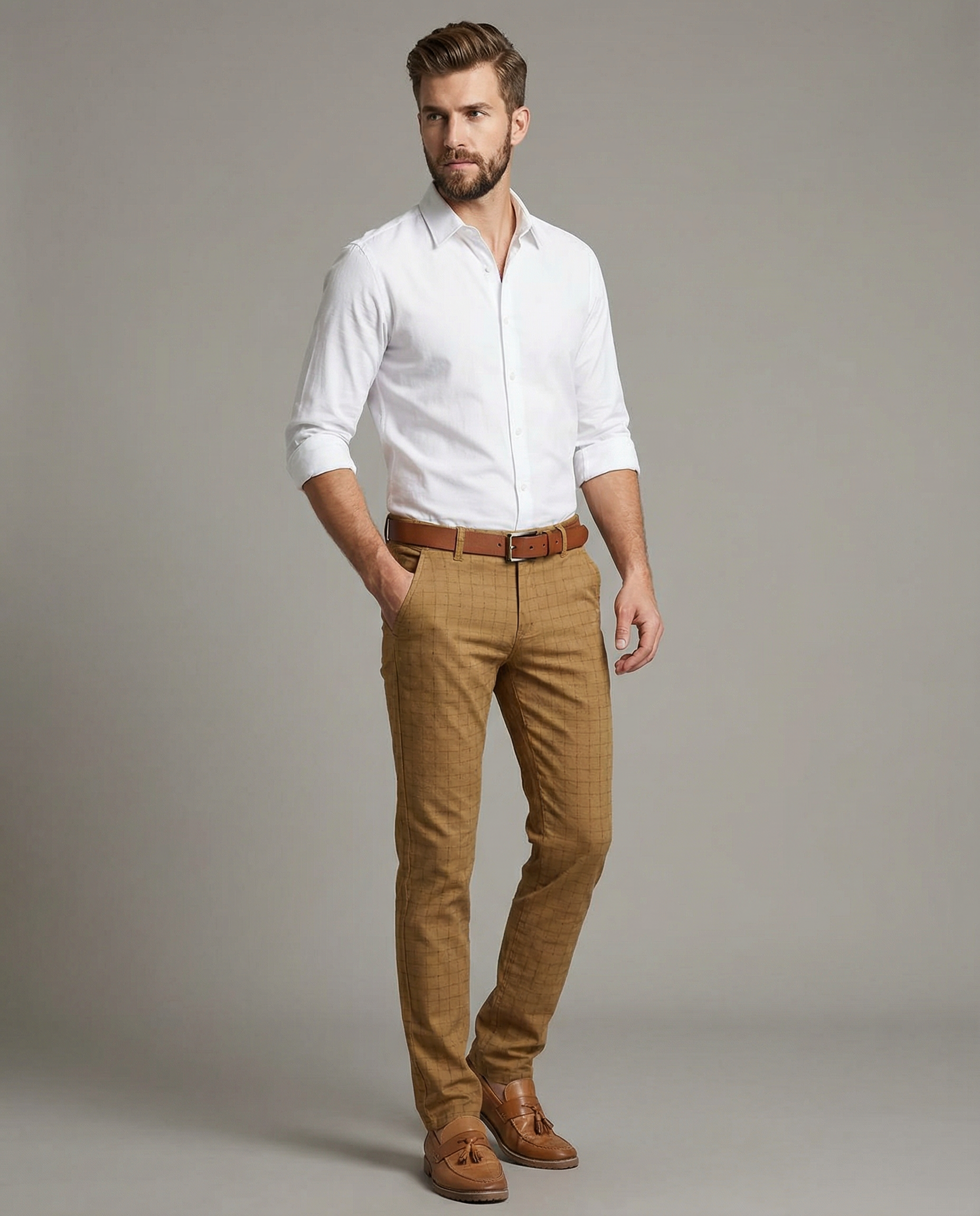 Men's Chino Pants – Slim Fit Chino Trousers for Casual or Office Wear — back view