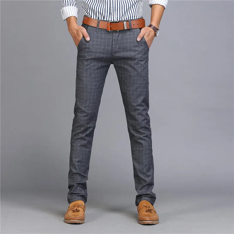 Men's Chino Pants – Slim Fit Chino Trousers for Casual or Office Wear — model wearing
