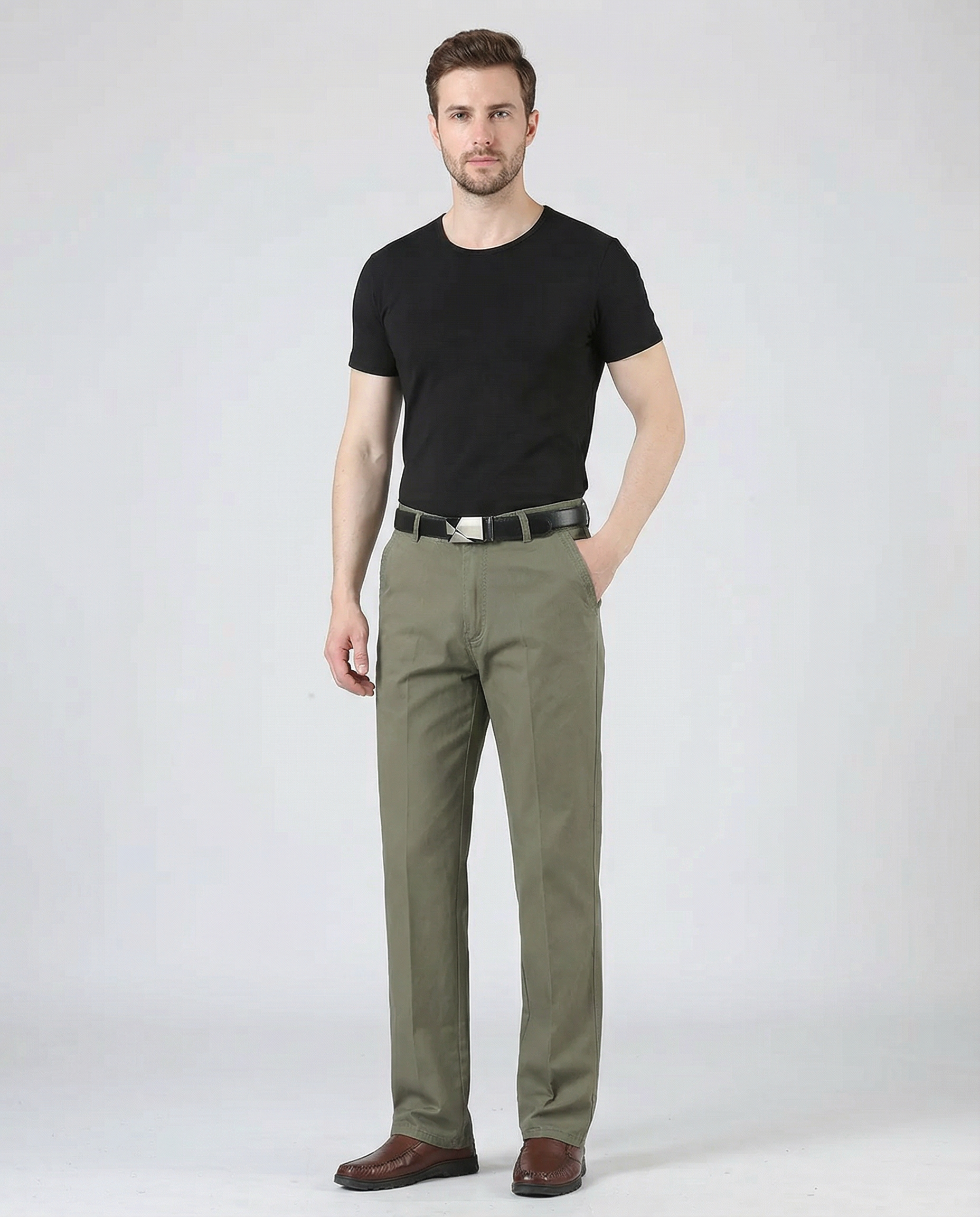 Men's Chinos – Classic Straight Fit for Versatile Autumn Style — back view