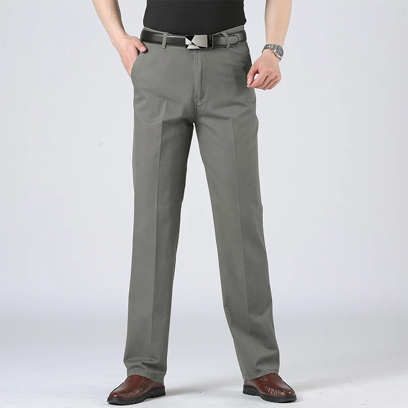 Men's Chinos – Classic Straight Fit for Versatile Autumn Style — front close-up