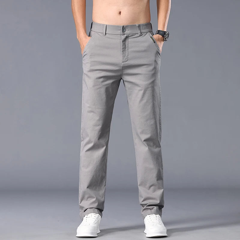 Men's Chinos – Stretchy Straight Fit for Versatile Casual Elegance — side detail