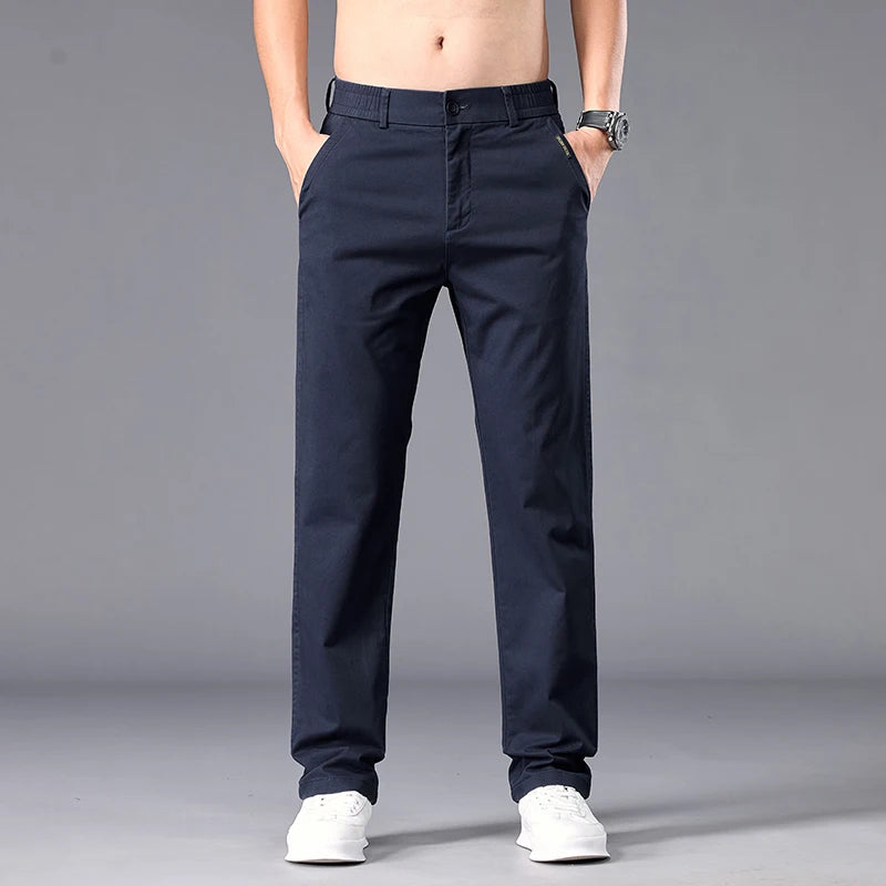 Men's Chinos – Stretchy Straight Fit for Versatile Casual Elegance — styling shot