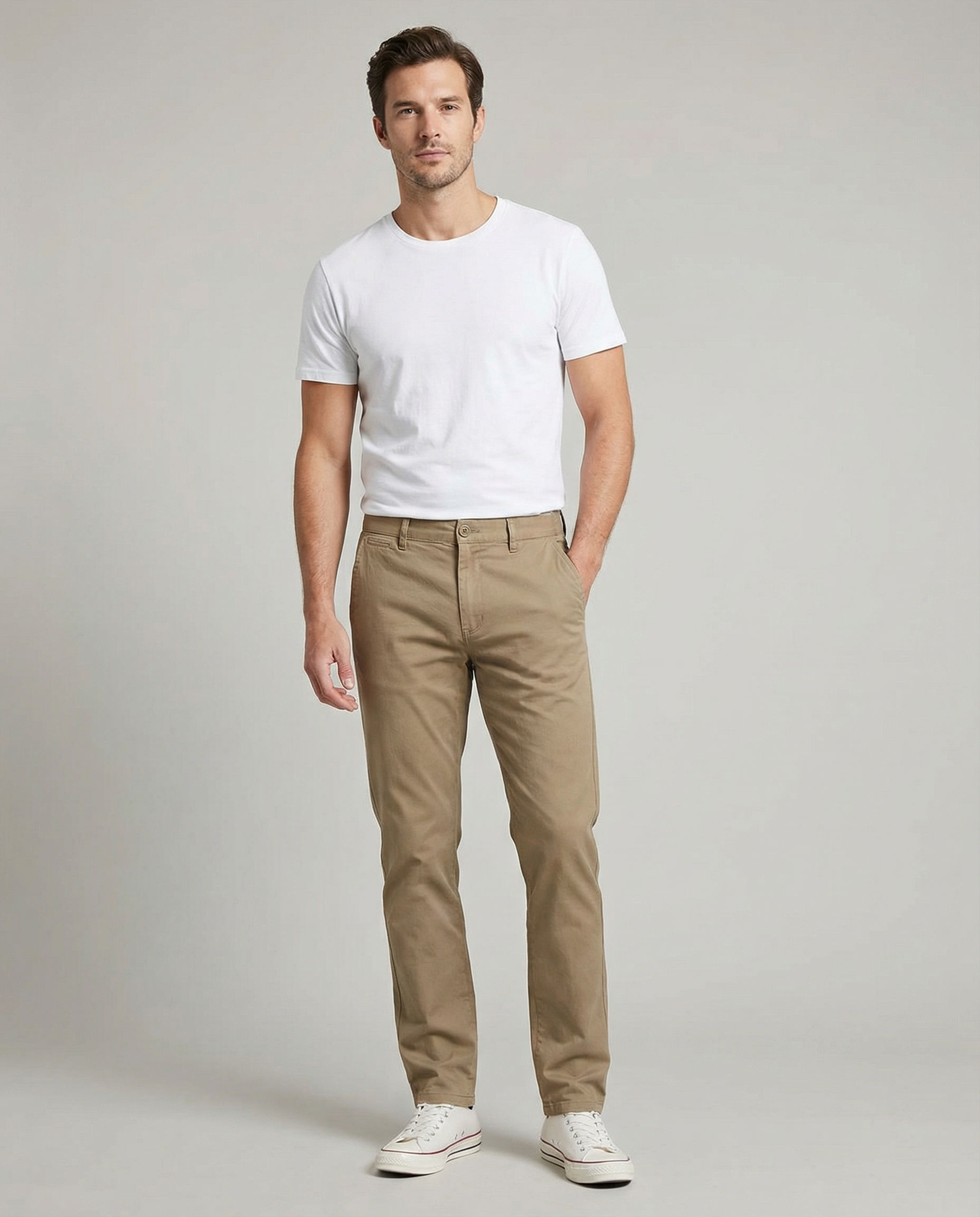 Men's Chinos – Stretchy Straight Fit for Versatile Casual Elegance