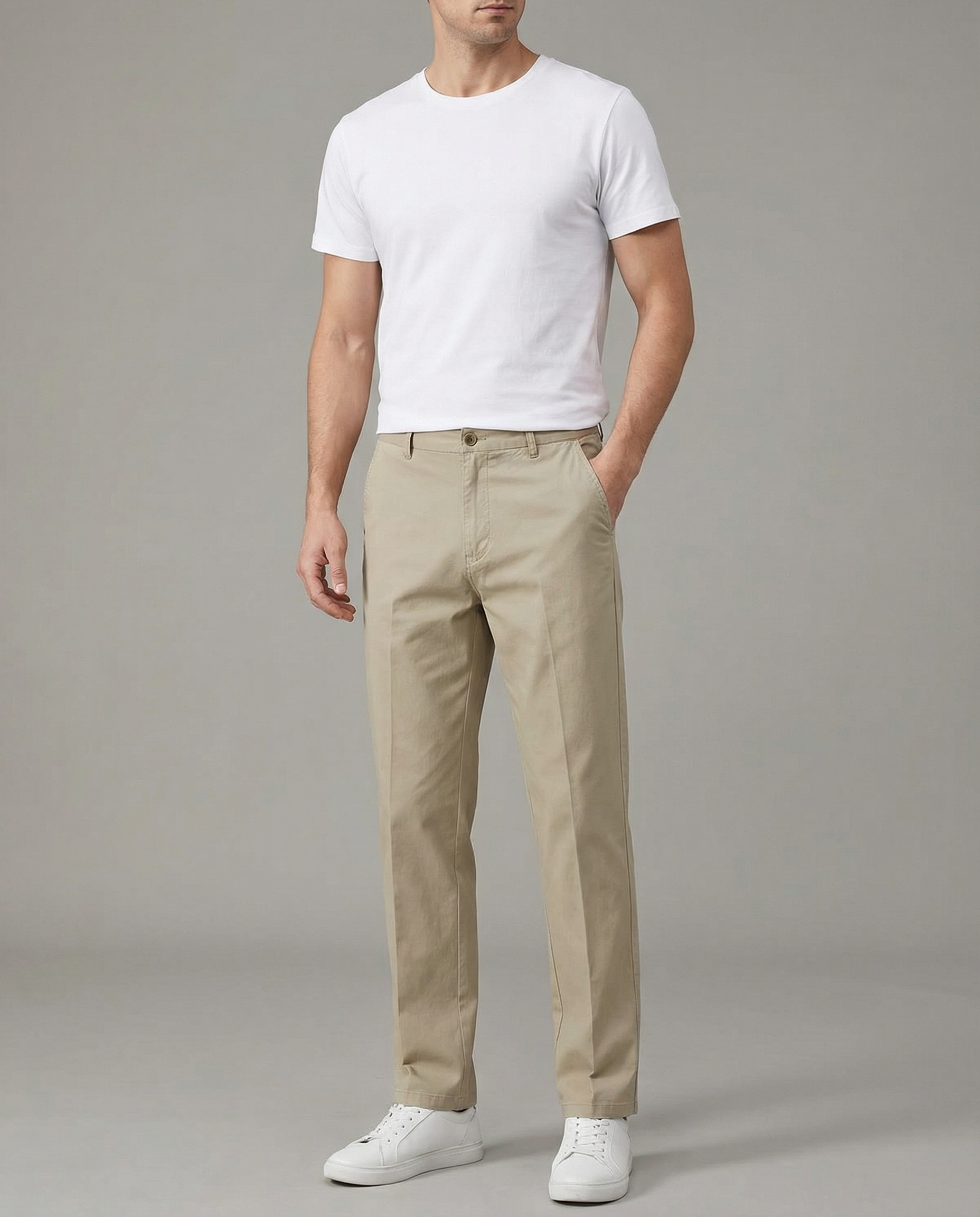 Men's Classic Chinos – High Waist Comfortable Trousers for Versatile Style — side view