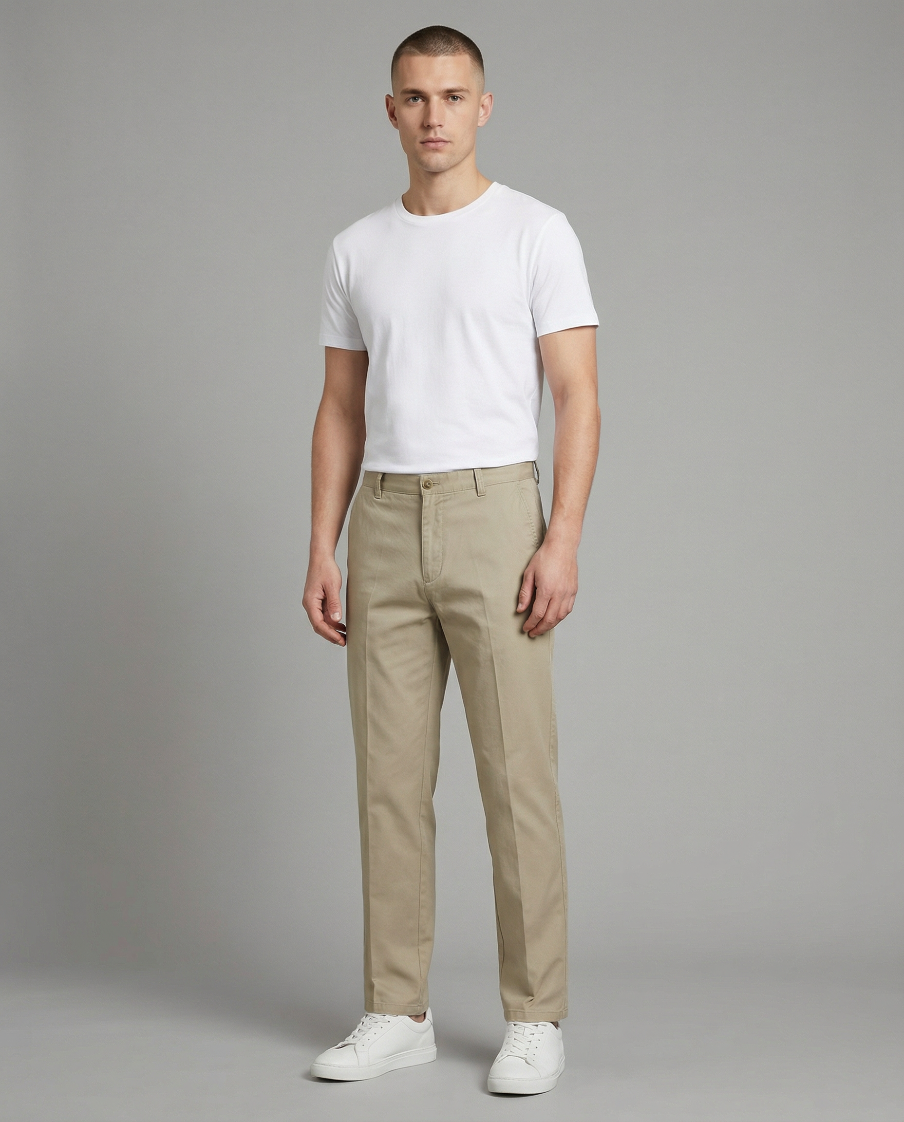 Men's Classic Chinos – High Waist Comfortable Trousers for Versatile Style