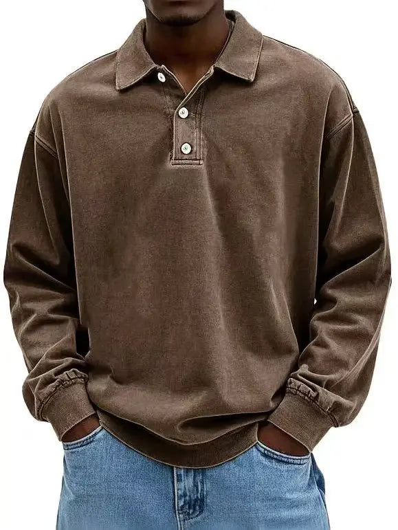 Men's Classic Long Sleeve Polo Shirt – Breathable Casual Wear for Versatile Outfits — fit overview