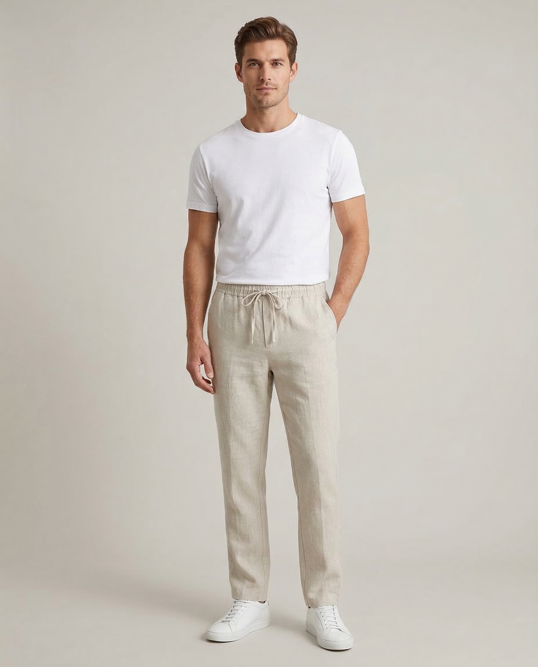 Men's Coastal Joggers – Comfortable Cotton Linen Summer Pants — back view