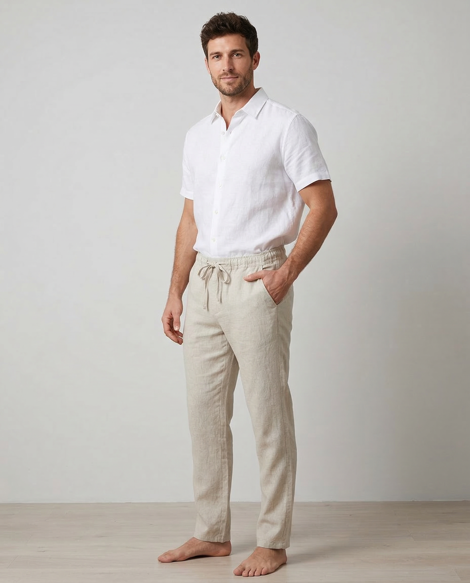 Men's Coastal Joggers – Comfortable Cotton Linen Summer Pants — side view