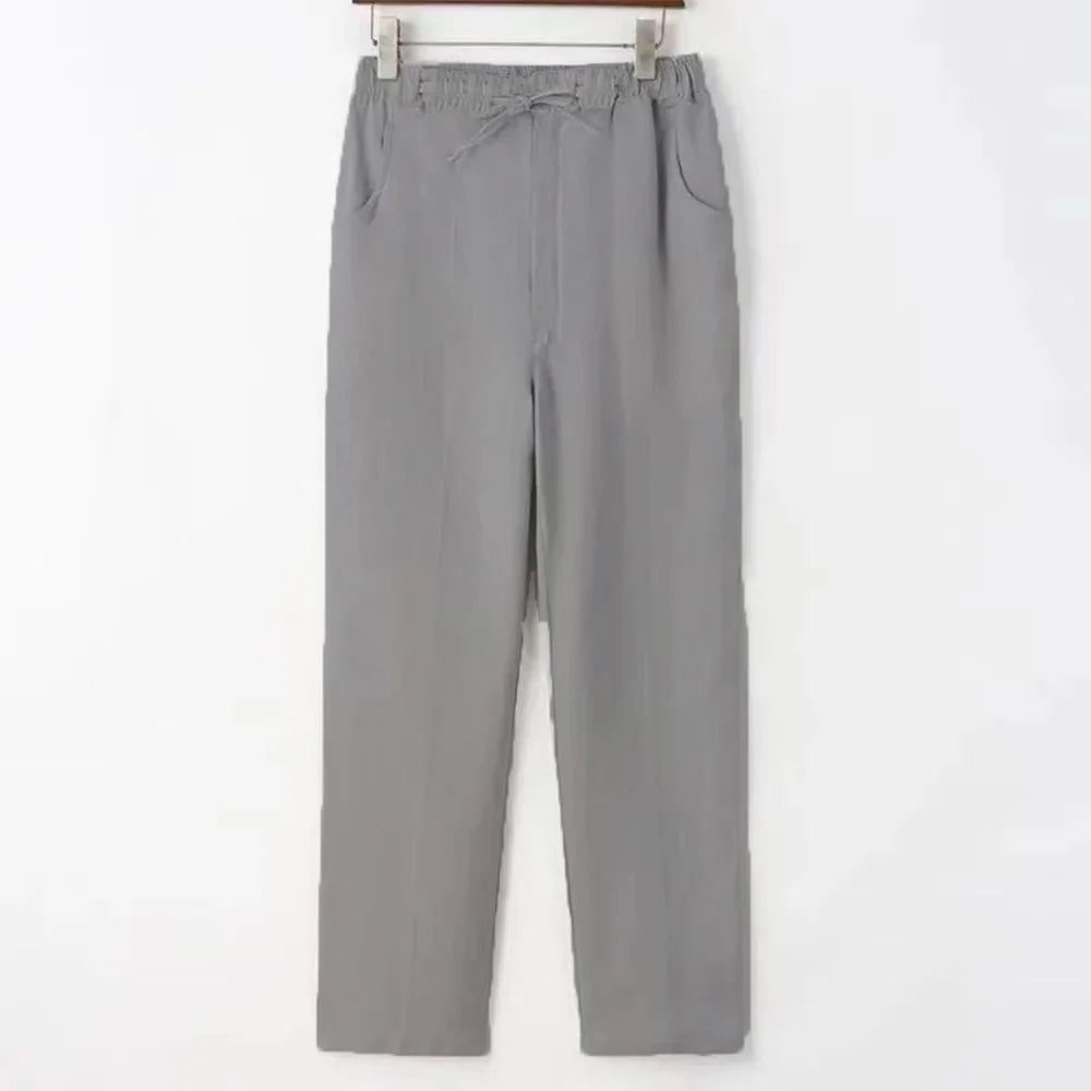Men's Coastal Joggers – Comfortable Cotton Linen Summer Pants — styling detail