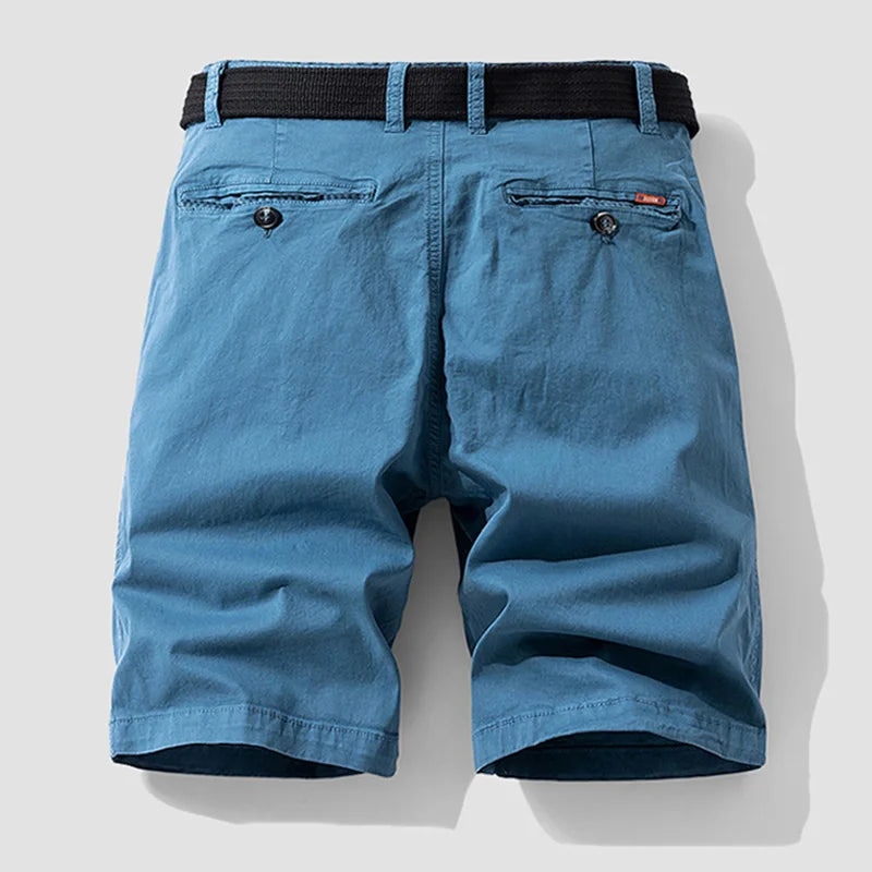 Men's Cotton Cargo Shorts – Relaxed Fit with Practical Pockets for Casual Summer Adventures — back view