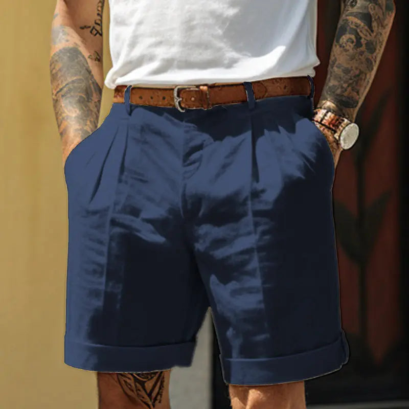 Men's Cotton-Linen Shorts – Breathable Casual Beachwear — detail view