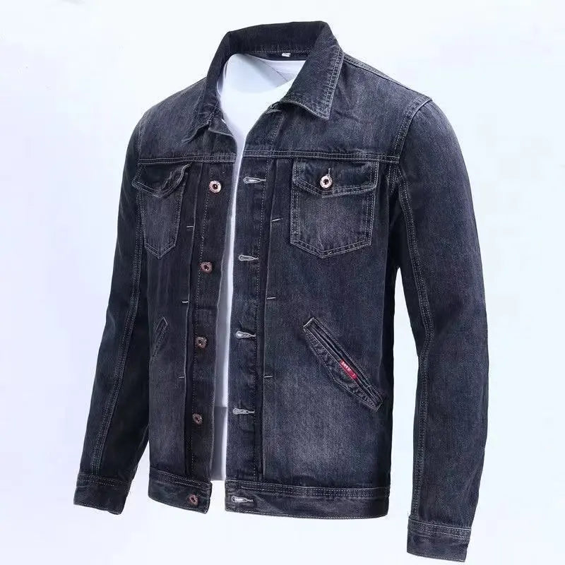 Men's Denim Jacket – Stylish Loose Fit for Year-Round Wear — alternative angle