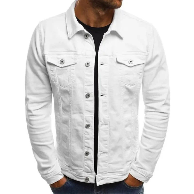 Men's Denim Jacket – Stylish Multi-Pocket Casual Wear for Versatile Outings — close-up