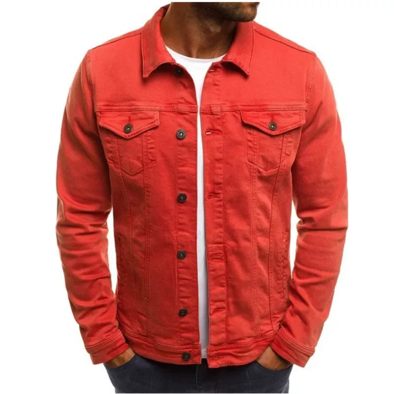 Men's Denim Jacket – Stylish Multi-Pocket Casual Wear for Versatile Outings — fabric detail