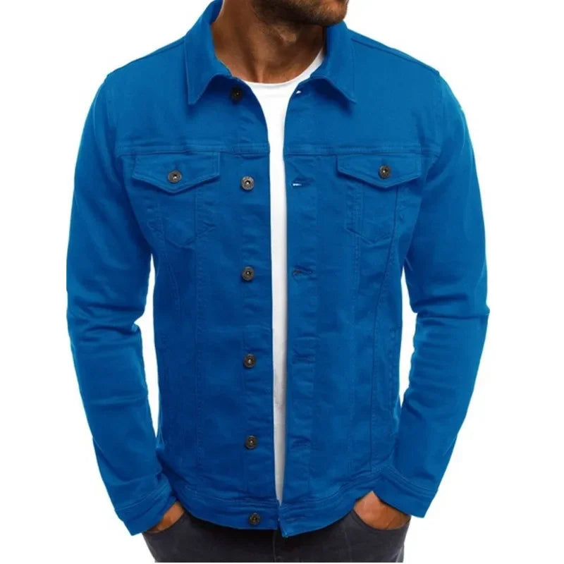 Men's Denim Jacket – Stylish Multi-Pocket Casual Wear for Versatile Outings — styling detail