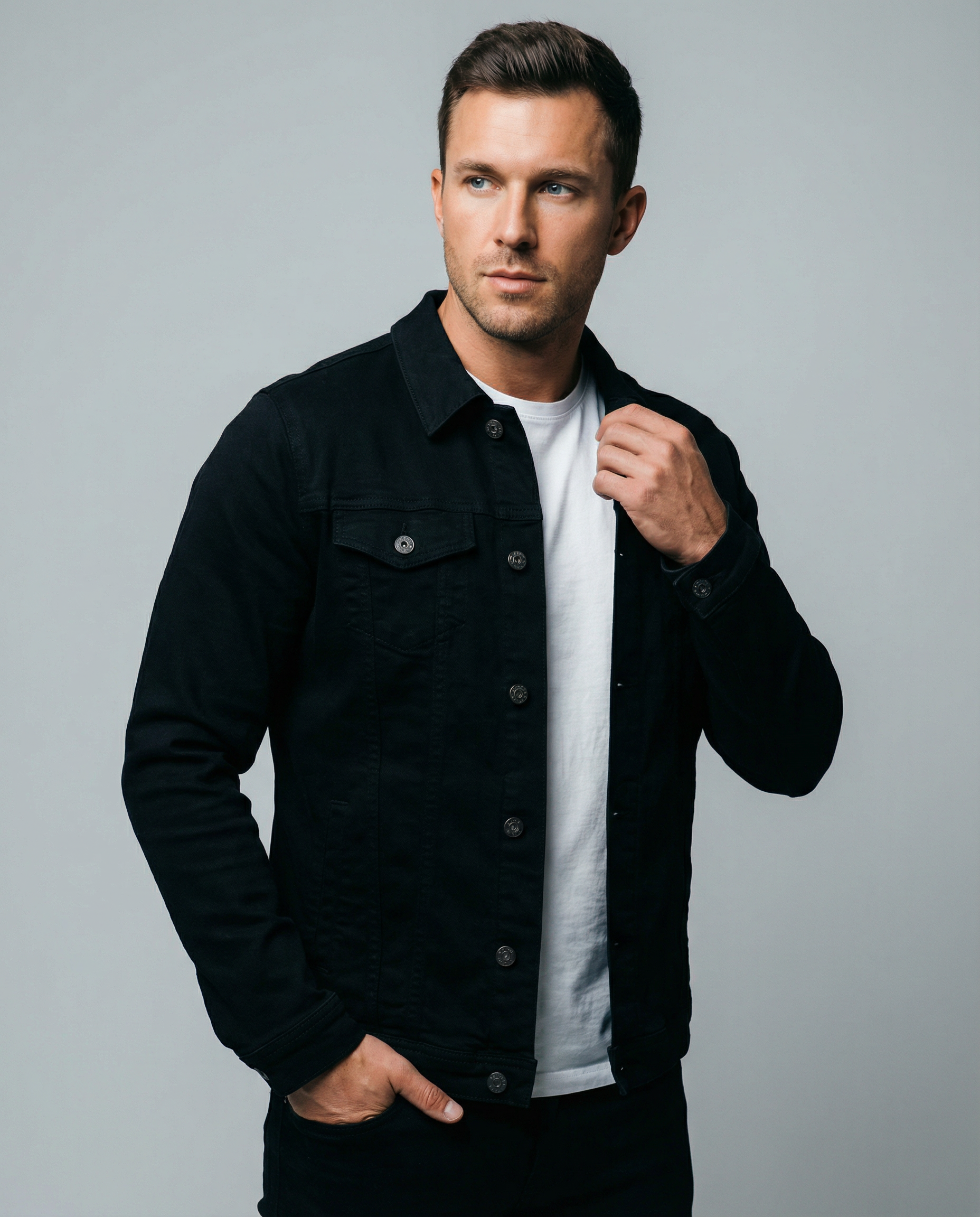Men's Denim Jacket – Stylish Multi-Pocket Casual Wear for Versatile Outings