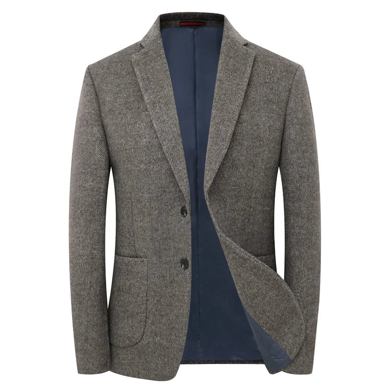 Men's Designer Blazer – Stylish Single Breasted Wool Jacket for Business and Casual Wear — detail view
